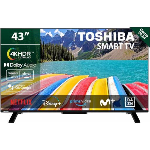 TV toshiba smart tv  4K UHD de 43", con HDR10, Dolby Audio, Compatible con Asistente de Voz Alexa y Google, Bluetooth [2]