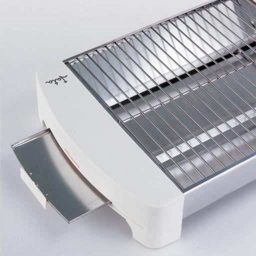 Tostador Horizontal jata Laterales de Acero Inoxidable con 2 Barras de Cuarzo Gran Superficie Bandeja Recogemigas Extraíble 400 W [2]