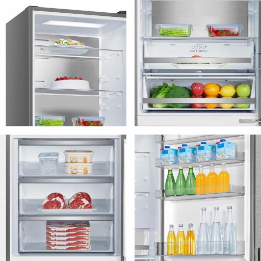  Frigorífico Combi Hisense  2 Puertas, Class C, 495 l, Alto 200 cm x Ancho 70.4 cm, Color Inox, Metal-Tech Cooling, Fresh Zone, Control de Humedad,... [2]