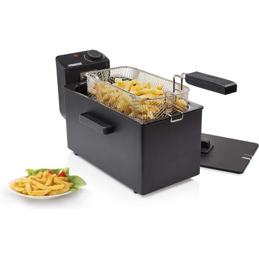  Freidora de aceite princess Zona Fría, 2000 W, Volumen de 3 L, Temperatura hasta 190ºC, Negro [0]