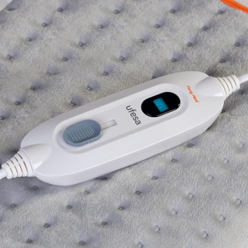 Ufesa Almohadilla Térmica Eléctrica, Manta Eléctrica Lumbar, Esterilla Eléctrica, 100W, Mircofibra Ultrasuave, 3 Niveles de Temperatura, Apagado Automático, Lavable, 45x35cm [3]