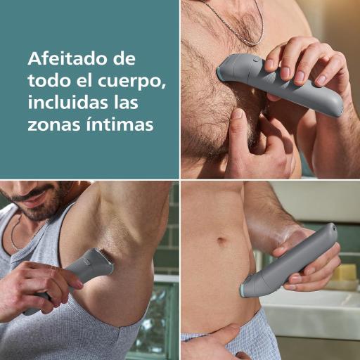 Afeitadora Corporal series Philips  3000 - Depiladora Masculina con sistema de protección, Recorta y depila zonas íntimas, Afeitado suave y apurado, 100% impermeable, 80 min. de autonomía,  [2]