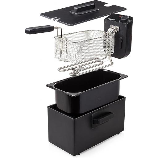  Freidora de aceite princess Zona Fría, 2000 W, Volumen de 3 L, Temperatura hasta 190ºC, Negro [1]