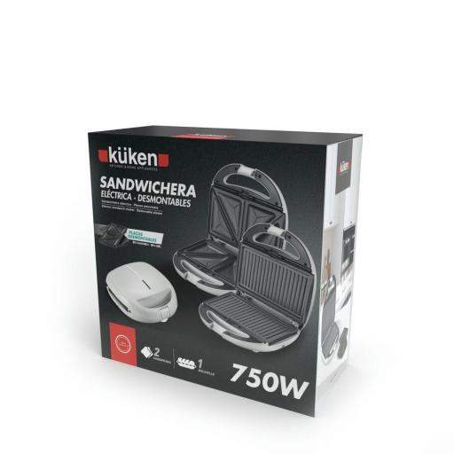 SANDWICHERA DESMONTABLE DOBLE PLACA 850W KÜKEN [1]