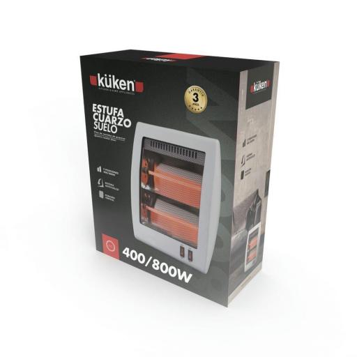 ESTUFA CUARZO SUELO KÜKEN 2 BARRAS 800W