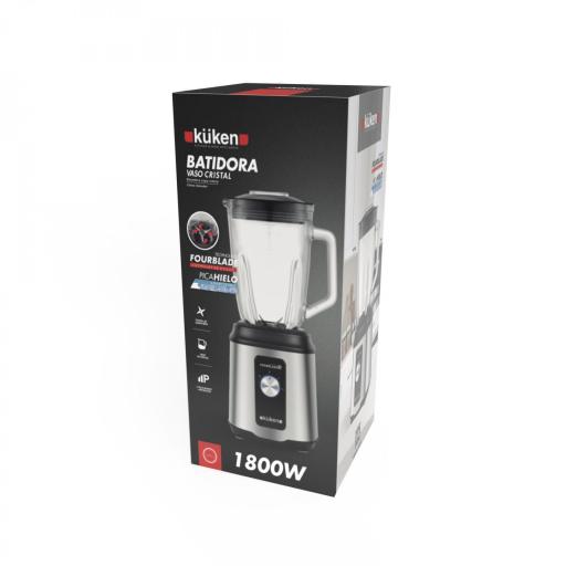 BATIDORA VASO CRISTAL KUKEN 1800W 1,5 LITROS