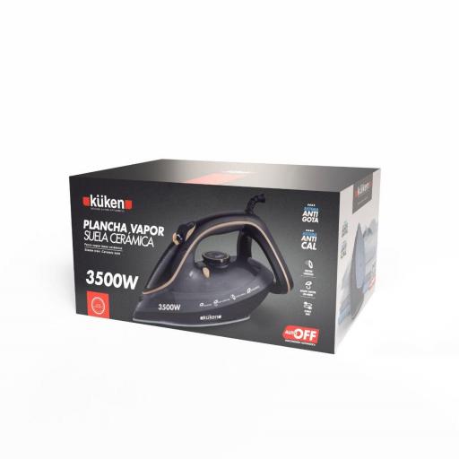 PLANCHA VAPOR 3500W. SUELA CERAMICA Golpe de vapor 160g/min [1]