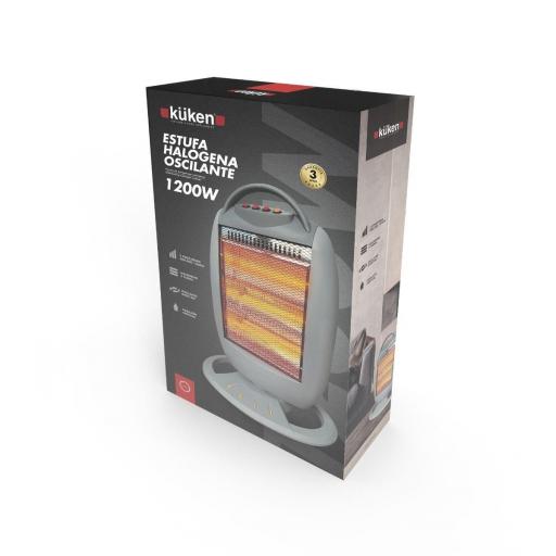 ESTUFA HALÓGENA OSCILANTE 3 BARRAS 400/800/1200W KUKEN [1]