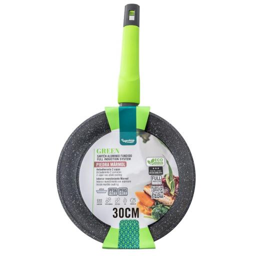 SARTÉN ALUMINIO FORJADO GREEN PIEDRA MÁRMOL NATURE 30CM
