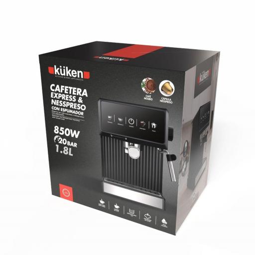 CAFETERA EXPRESS/NESPRESSO KUKEN 20 BARES 1,8L DIGITAL [1]