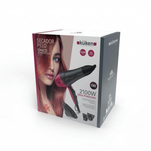 SECADOR DE PELO PROFESIONAL IÓNICO KÜKEN GRIS/MAGENTA 2100W [1]