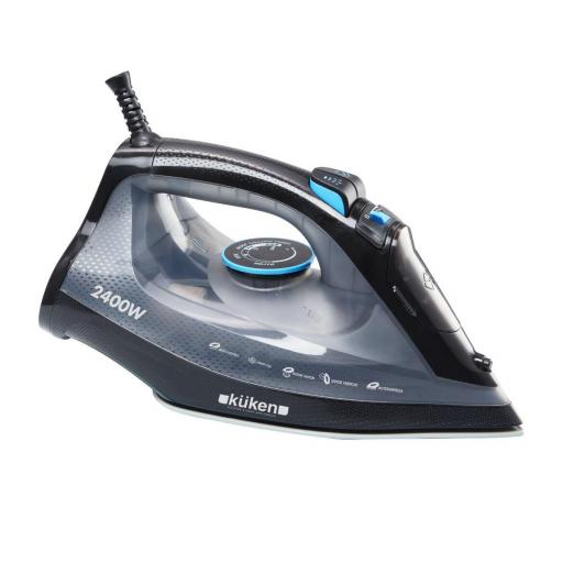 PLANCHA VAPOR KÜKEN SUELA CERÁMICA 2400W Golpe de vapor 140 g/min depósito de agua 320ml. [2]