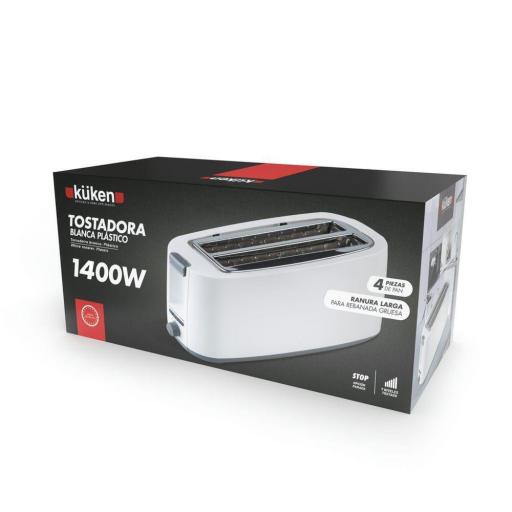 TOSTADORA ELÉCTRICA KÜKEN BLANCA 1400W 4 PIEZAS [1]