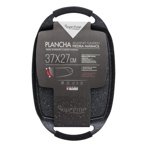 PLANCHA ALUMINIO FUNDIDO 37x27CM LISA PIEDRA