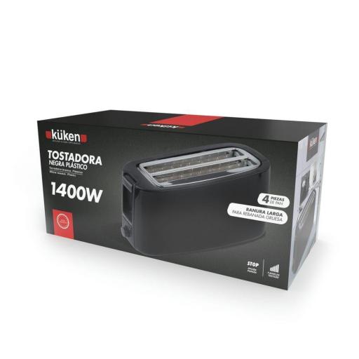 TOSTADORA ELÉCTRICA KÜKEN NEGRA 1400W 4 PIEZAS [1]