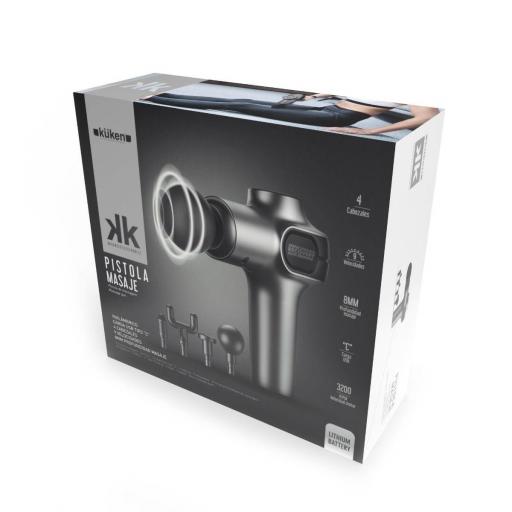 PISTOLA MASAJE DE 4 CABEZALES Y 9 VELOCIDADES 18W.