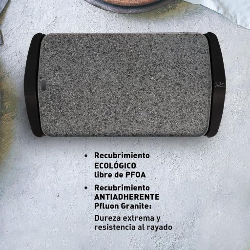 Plancha de Asar Jata 2500w Antiadherente, Resistencia al rayado, 2500 W, Medidas 46 x 28 cm, Resistencia en forma M, Fabricada en España, Fácil limpieza, Bandeja recogesalsas  [3]