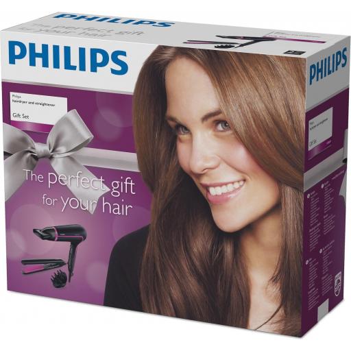  Secador de Pelo philips Difusor y Boquilla, Plancha de Pelo con Iones, 3 Velocidades, 3 Temperaturas, 2100 W, Negro y Fucsia [2]