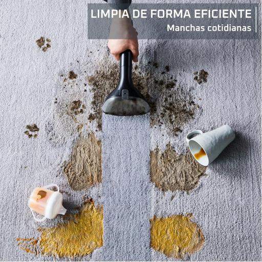  Lava-Aspirador de tapicerías multiuso Rowenta Clean It, Gran depósito extraíble de 1,8 L de agua limpia y 1,5 L de agua residual, Diseño compacto, 12,5 kPa, 400 W, Autolimpieza, Blanco y Negro, IN5010 [2]