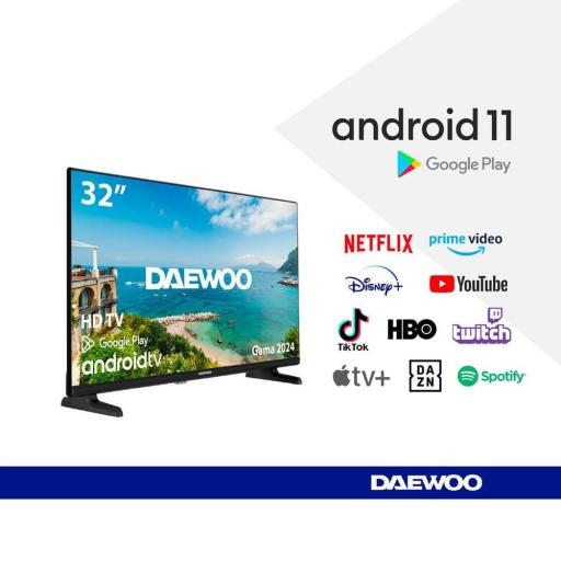 Televisor DAEWOO 32" Android Smart TV 32" Direct LED HD+ HDR