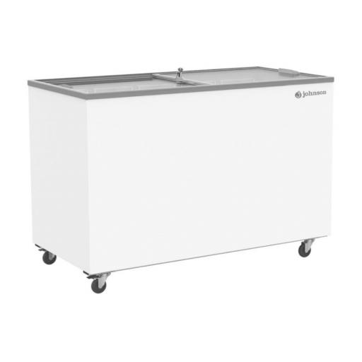 CONGELADOR HORIZONTAL 345 LITROS JOHNSON TAPA DE CRISTAL  Medidas: (Alto/Ancho/Fondo) 90,4 x 131,4 x 65,3 cm