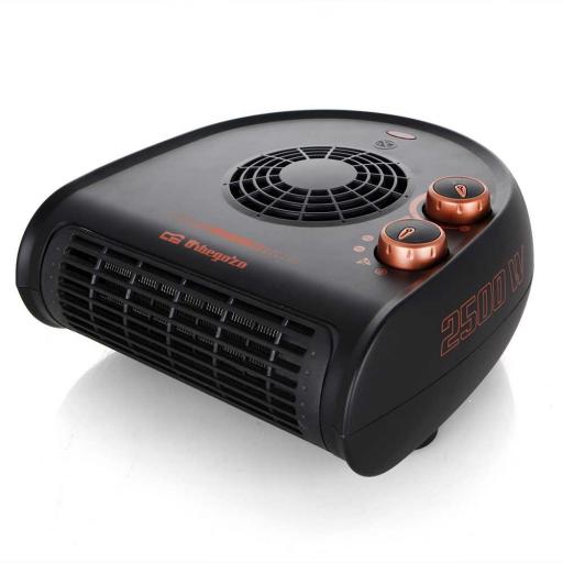 Calefactor horizontal orbegozo 2500W Negro 2 niveles de potencia: 1250 – 2500 W.