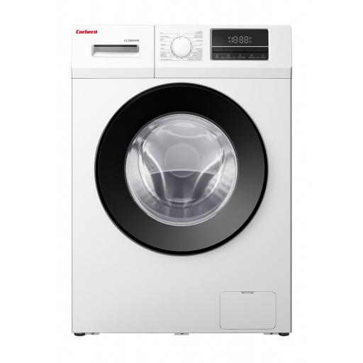 Lavadora Corbero Blanca 8kg, 1400rpm, clase A  Motor Inverter, Color Blanco, 16 Programas, Vapor, Antialérgico, Inicio diferido 3-24 Horas, Lavado Rápido de 15-30 Min., Puerta XXL,