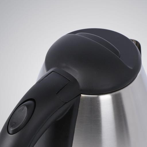  Hervidor de Agua Eléctrico KEIM HOUSE1500W, Capacidad 1.8L, Acero Inoxidable, LED Indicador Encendido, Apagado Automático, Termostato, Tapa Hermética con Pulsador, Base de 360°, Filtro Incorporado: Hervidor de agua eléctrico con 1500W de potencia y capac [3]