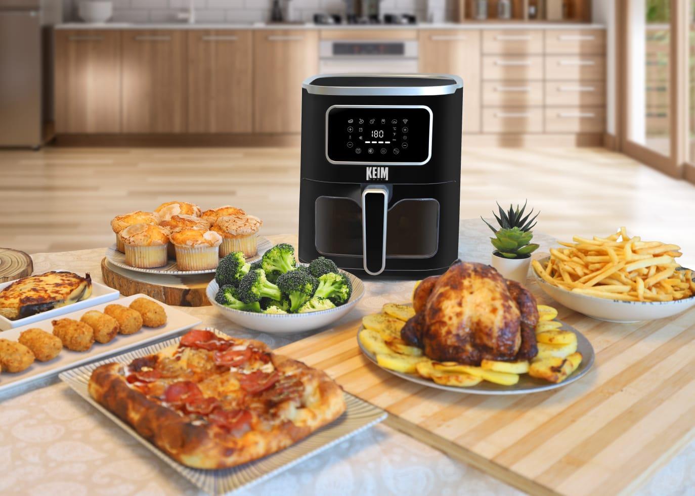 KEIM HOUSE Freidora Aire 5L, Pantalla Táctil Negra 1500w