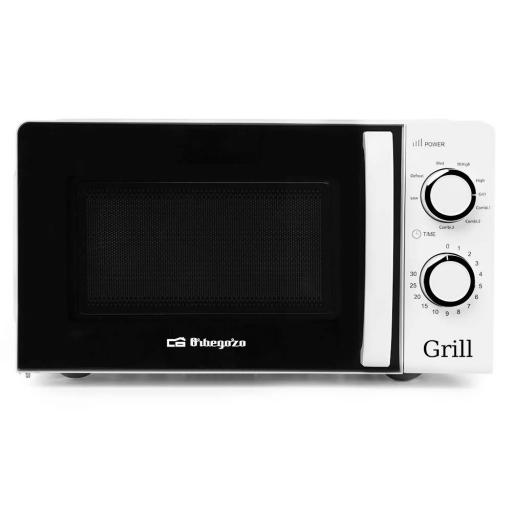  Microondas Con Grill orbegozoCon 20 Litros De Capacidad, 5 Niveles De Funcionamiento Y 3 Funciones Combinadas, Temporizador Hasta 30 Minutos, 700-900 W, Blanco