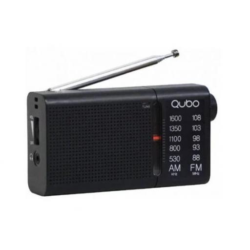 Qubo RS-2 Radio Portátil AM/FM Negra Auriculares Incluidos Pilas/Cable [0]
