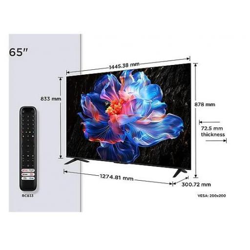 TV LED 65" - TCL , UHD 4K, AiPQ, Smart TV, DVB-T2 Smart TV, 60 Hz, Negro [2]