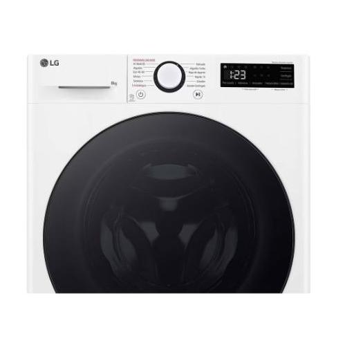 Lavadora LG 8Kg 1200rpm, A-10%, Vapor, Fondo 47,5cm. AI Direct Drive, TurboWash 39, Func. Vapor, Puerta cristal+Aro Negro [3]