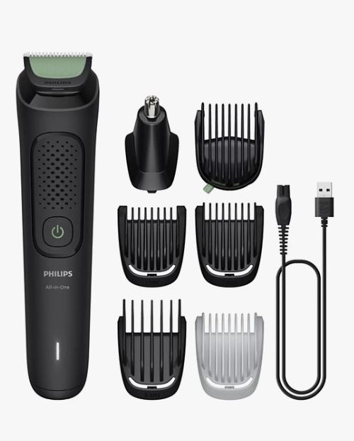 Afeitadora corporal - Philips ALL IN ONE, 7, Recortadora 7 en 1, Cuerpo y Barba, Uso en seco/húmedo, Autonomía 70 min., Negro