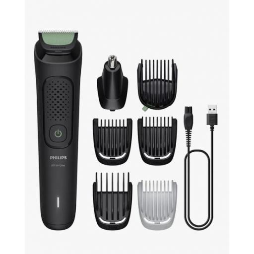 Afeitadora corporal - Philips ALL IN ONE, 7, Recortadora 7 en 1, Cuerpo y Barba, Uso en seco/húmedo, Autonomía 70 min., Negro
