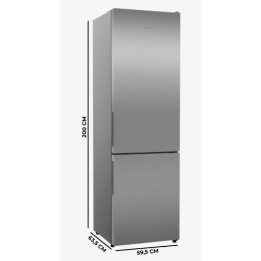 Frigorífico Combi Cecotec Acero Inoxidable, Ancho 59,5cm, Alto 200cm, Total NoFrost, Multi Airflow, Fast Freezing, FreshnessFlex HUB, HumidityFlex HUB y Puerta Reversible - Iluminación LED y Display Interior [0]