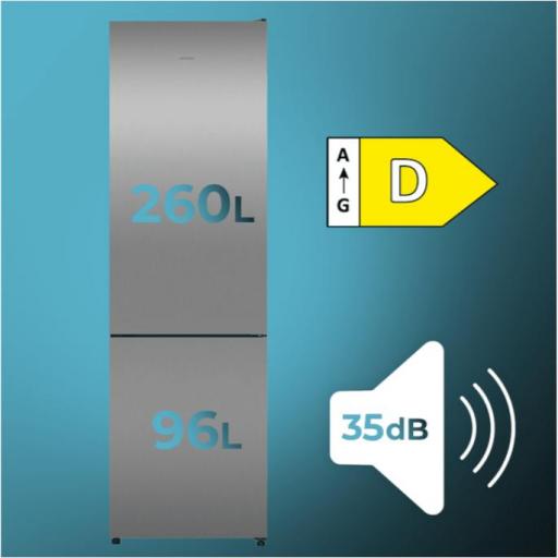 Frigorífico Combi Cecotec Acero Inoxidable, Ancho 59,5cm, Alto 200cm, Total NoFrost, Multi Airflow, Fast Freezing, FreshnessFlex HUB, HumidityFlex HUB y Puerta Reversible - Iluminación LED y Display Interior [3]