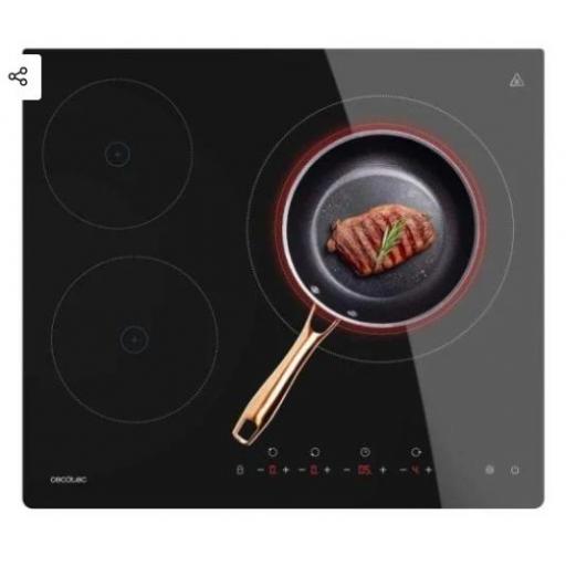 Placa Vitrocerámica Cecotec 3 Zonas fuego triple max 29,5cm 6200 W de potencia [1]