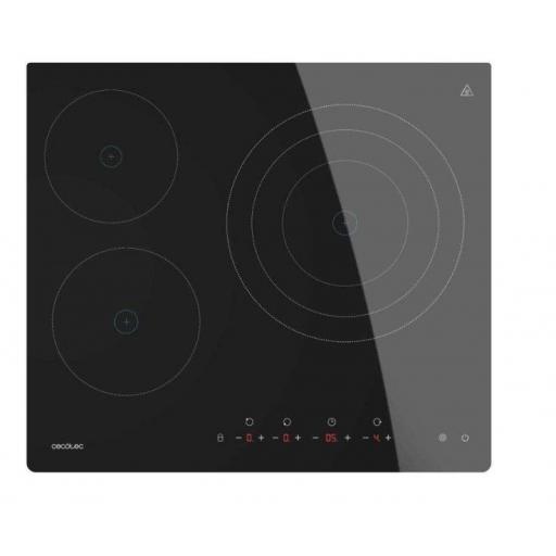 Placa Vitrocerámica Cecotec 3 Zonas fuego triple max 29,5cm 6200 W de potencia [2]