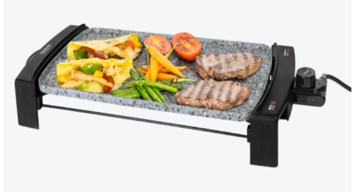 Plancha de Asar Eléctrica cecotec de Gran Potencia, Apta para Limpieza en Lavavajillas, con Revestimiento de Piedra Rockstonec, Superficie de 45 x 25 cm