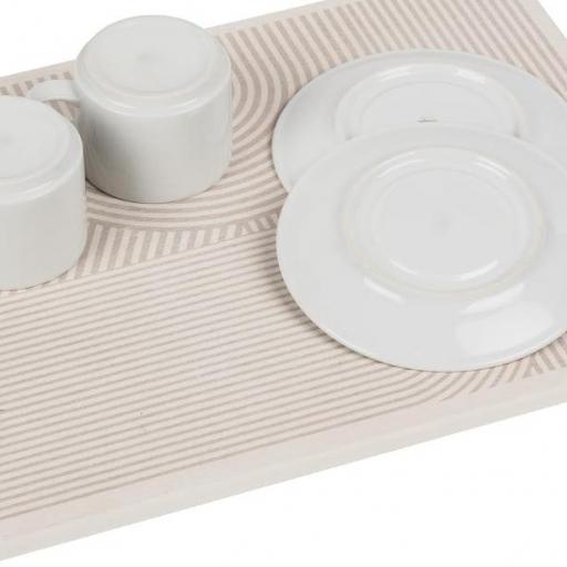WENKO Estera drenante Mod, Damon escurridor de diatomita secado rápido absorbente de agua con pies de silicona para cocina 40 x 30 x 0.9 cm beige [0]