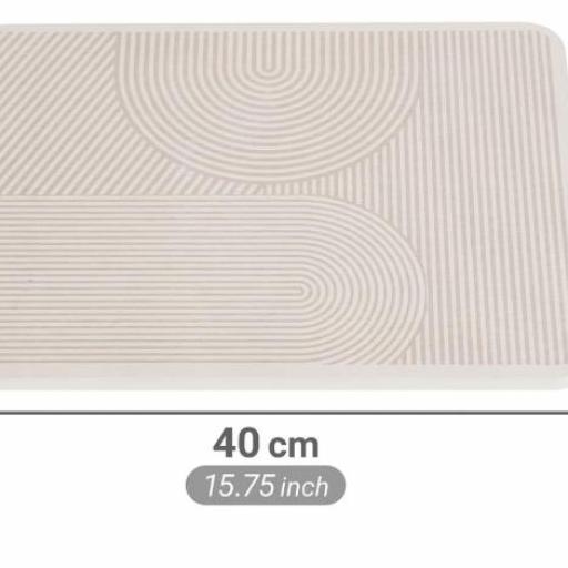 WENKO Estera drenante Mod, Damon escurridor de diatomita secado rápido absorbente de agua con pies de silicona para cocina 40 x 30 x 0.9 cm beige [1]