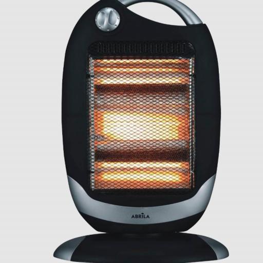 Estufa Elect.candente 1200w Negro/plata 3potencias Oscilante 3elementos,asa Y Antivuelco 52x33x25cm [1]