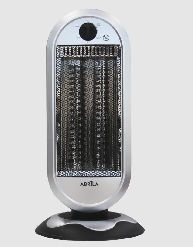 Estufa Elect.de Carbono Fulgor 900w Negro/plata 2potencias Oscilante 2elemntos Asa Antivuelco Termost.reg 60x30x30cm