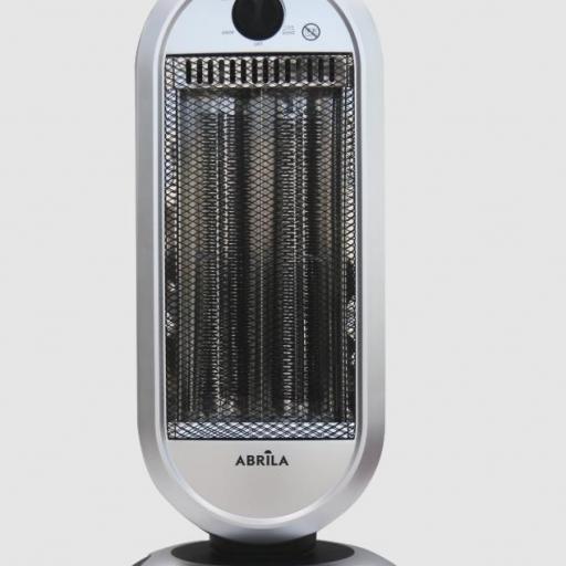 Estufa Elect.de Carbono Fulgor 900w Negro/plata 2potencias Oscilante 2elemntos Asa Antivuelco Termost.reg 60x30x30cm