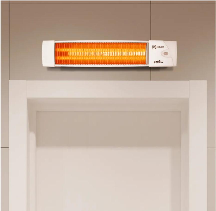 Estufa Cuarzo Africa 1200w Blanco 2 Potencias Control Cadena De Tiro 10,4x57x10,8 Cm