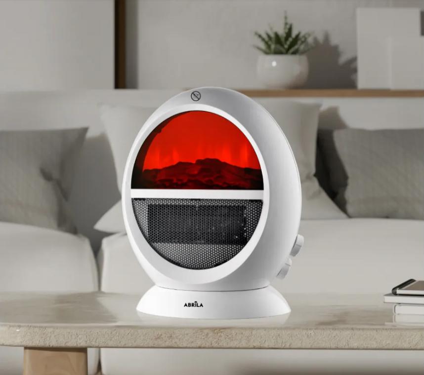 Termoventilador Mongol 2000w Blanco 2potencias Efecto Fuego Termost.reg.oscilante.antivuelco.36x29,8x18,2cm