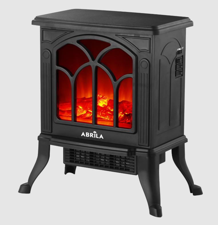 Termov.ceramico Ptc Inola 1500w Negro 2pot Efecto Chimenea Termost.protecc.44x37,5x23cm