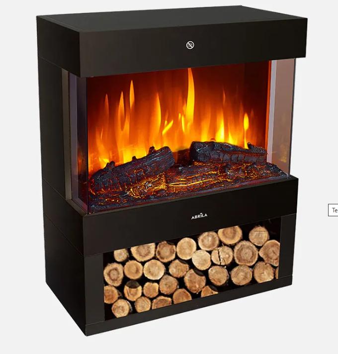 Termoventilador Ceramico Ptc Columbia 1800w Negro 2pot Efecto Llama Indep.termostato,protecc.73x60x30cm