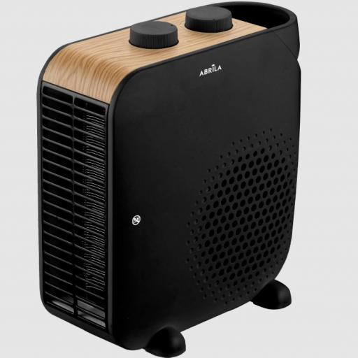 Termoventilador Elect.trail 2000w Negro/haya 2pot 3fun Termostato Regulable,protecc.seg.23,5x22,5x12cm